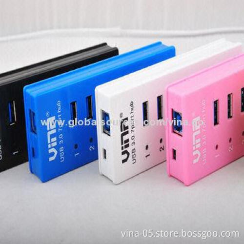 Slim External 7-port USB3.0 Hubs, 5Gbps Super Speed for PC and Laptop